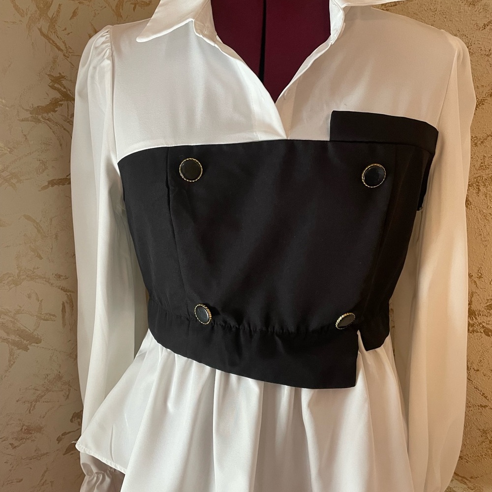 Chic Black and White Blouse